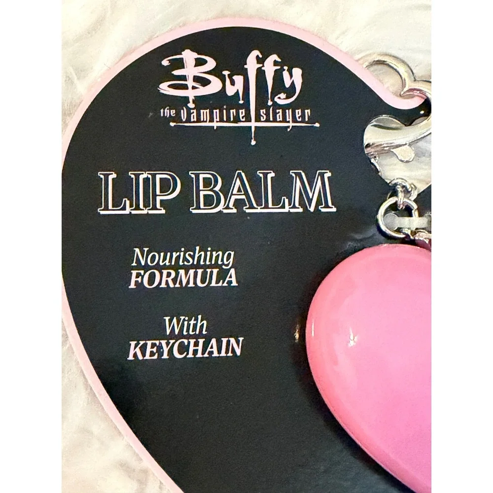 Buffy the Vampire Slayer Lip Balm Keychain Wild Cherry Heart Pink New